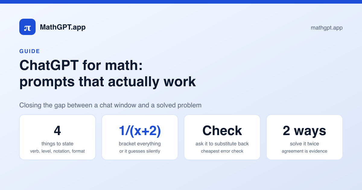 The four things to state in every maths prompt
